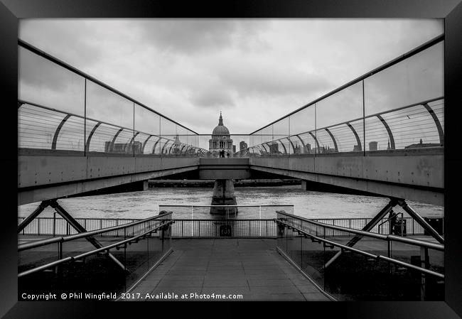 St Pauls & Millennium Bridge Framed Print by Phil Wingfield