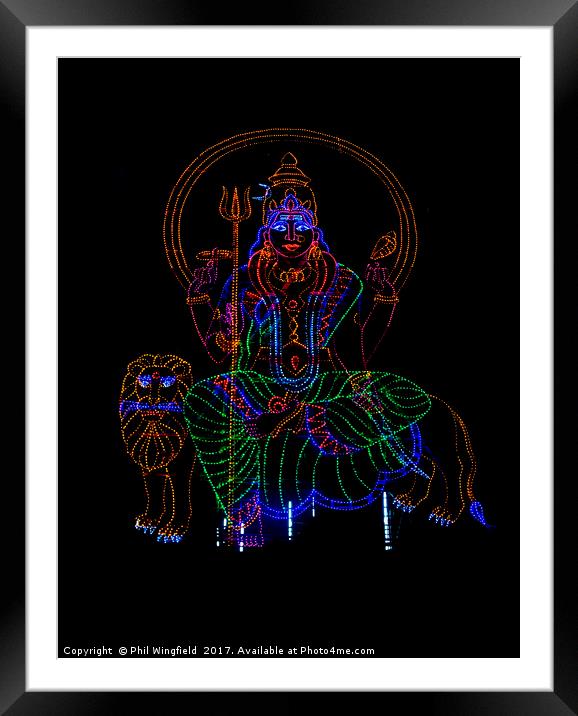 LED Shiva 3 Framed Mounted Print by Phil Wingfield