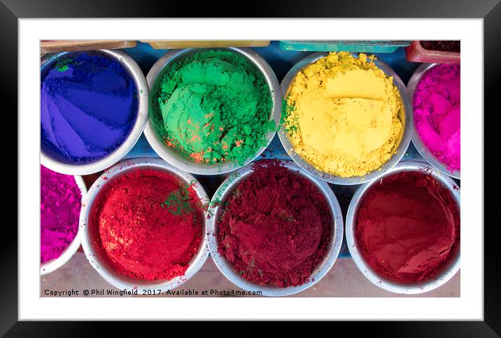 Holi Powder 2 Framed Mounted Print by Phil Wingfield