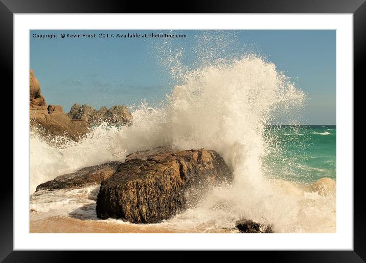 Wild sea in Cornwall Framed Mounted Print by Kevin Frost