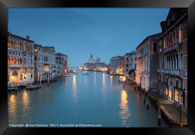 Twilight View from the Accademia Bridge Framed Print by Sue Holness