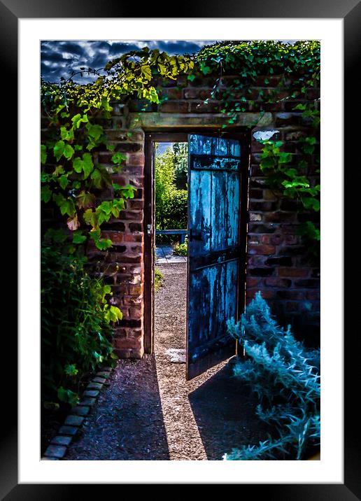 Behind the Blue Door Framed Mounted Print by Marg Farmer