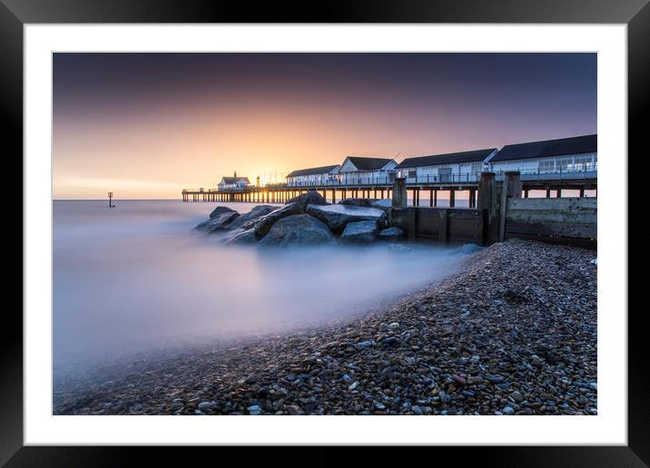 Southwold Pier long exposure Framed Mounted Print by Mark Hawkes