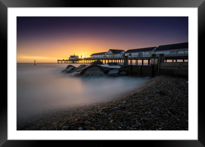 Southwold Pier at Sunrise Framed Mounted Print by Mark Hawkes