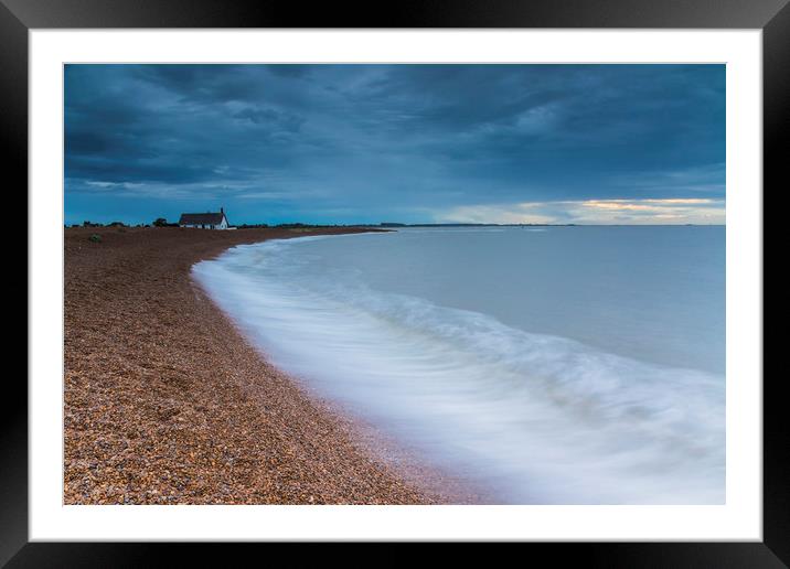 Shingle Street Clouds Framed Mounted Print by Mark Hawkes