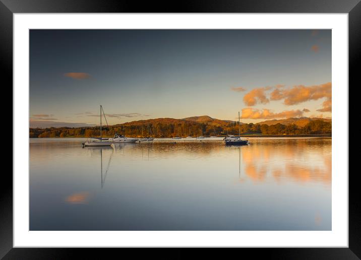 Waterhead Lake Reflections Framed Mounted Print by Mark Hawkes