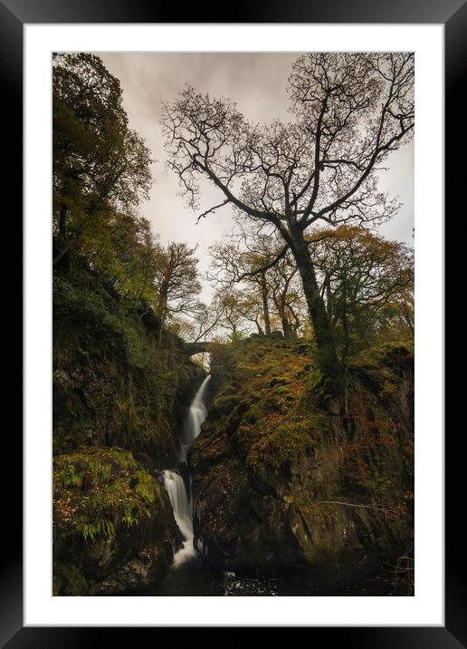 Aira Force Falls Lake District Framed Mounted Print by Mark Hawkes