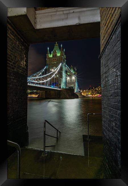 Tower Bridge London at Night Framed Print by Mark Hawkes