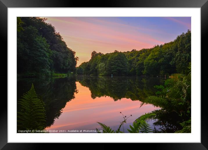 Sunset at Moss Valley Country Park Framed Mounted Print by Sebastien Greber