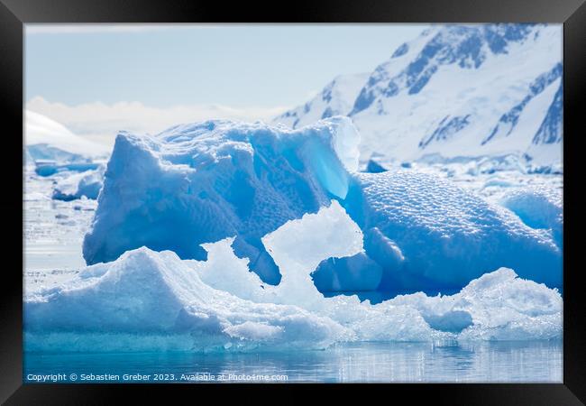Antarctica Icebergs  Framed Print by Sebastien Greber
