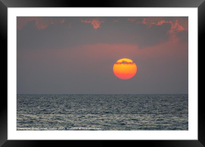 Sunset in the Maldives Framed Mounted Print by Sebastien Greber