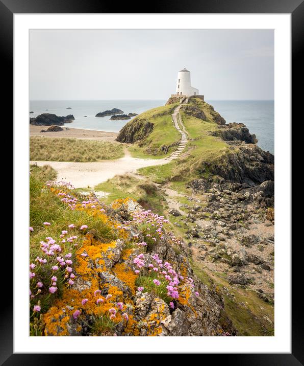 Twr Mawr Lighthouse, Llanddwyn Island, Anglesey Framed Mounted Print by Sebastien Greber