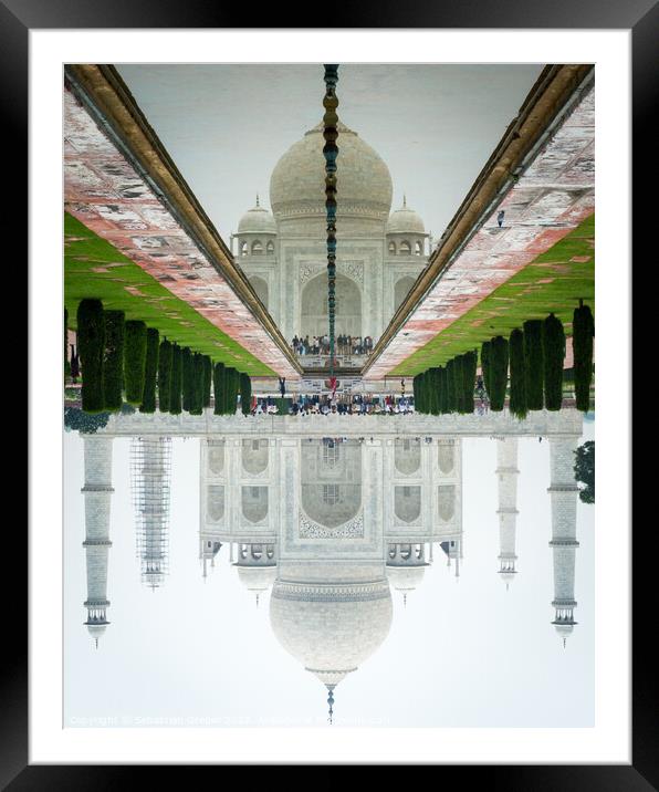 Taj Mahal Reflection Framed Mounted Print by Sebastien Greber