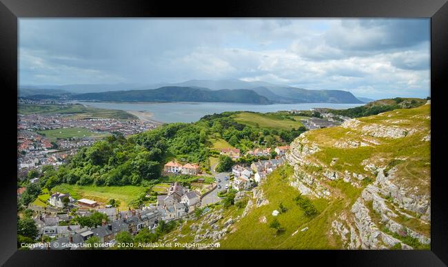 Views towards Snowdonia from the Great Orme Framed Print by Sebastien Greber