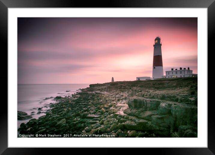 Portland Bill Sunset Framed Mounted Print by Mark Stephens