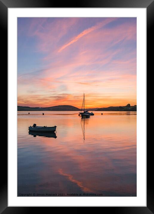 October sunrise over the river Camel Framed Mounted Print by Simon Maycock