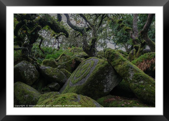 Wistmans Woods Rocks and Trees Framed Mounted Print by Simon Maycock