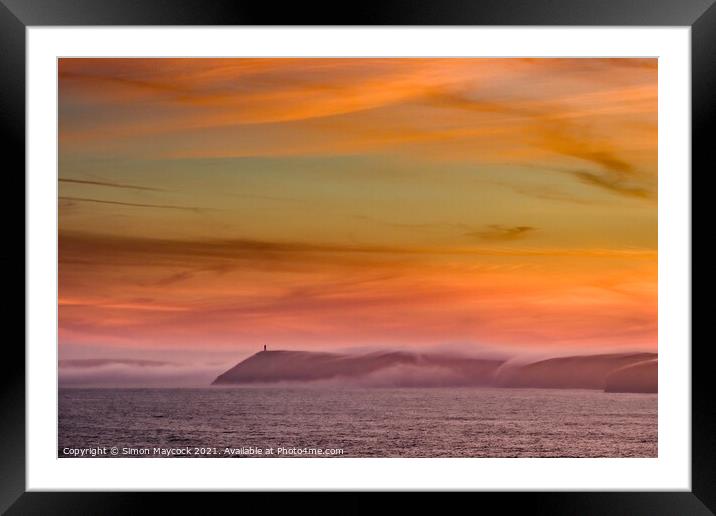 Stepper point sunrise Framed Mounted Print by Simon Maycock
