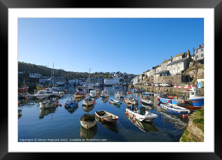 Mevagissey Harbour Framed Mounted Print by Simon Maycock