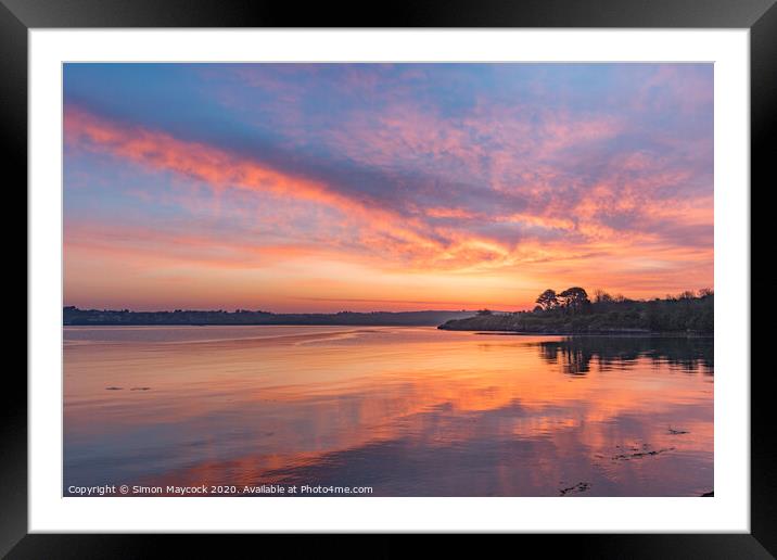 River Camel Sunrise #1 Framed Mounted Print by Simon Maycock