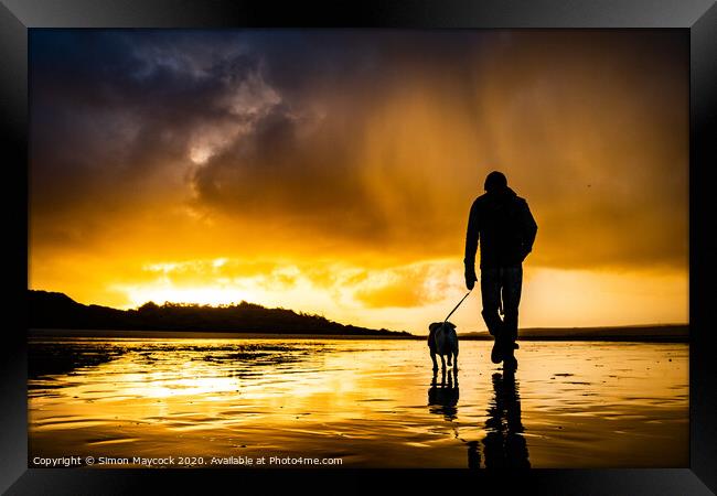 Stormy Cornish Sunrise Framed Print by Simon Maycock