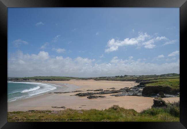 Harlyn Bay Cornwall Framed Print by Simon Maycock