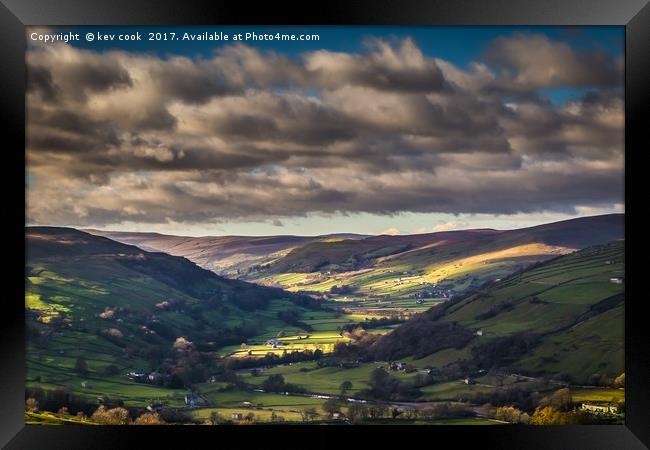 low light at Gunnerside. Framed Print by kevin cook