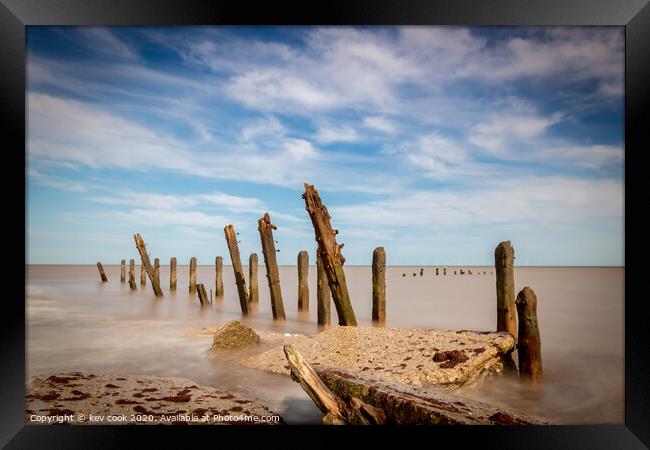 Groynes on the shore Framed Print by kevin cook