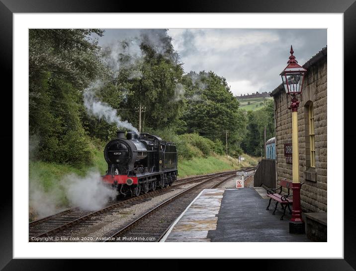 Steam at Keighley Framed Mounted Print by kevin cook