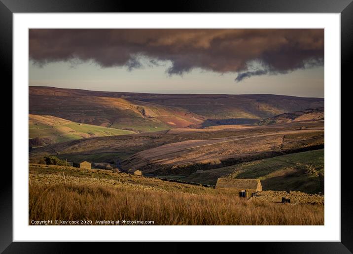 cow houses in ravenstonedale Framed Mounted Print by kevin cook