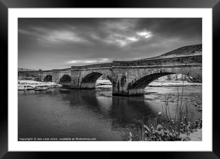 burnsall bridge Framed Mounted Print by kevin cook