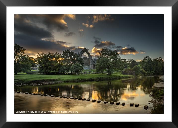 Sunset at Bolton Abbey Framed Mounted Print by kevin cook