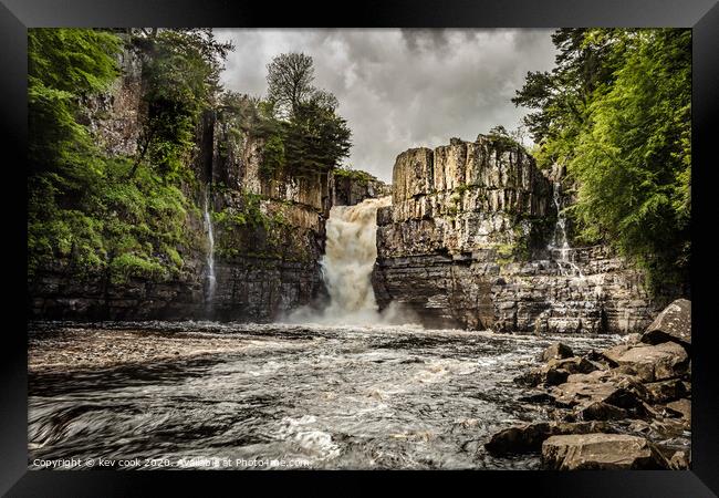 High force waterfall summertime Framed Print by kevin cook