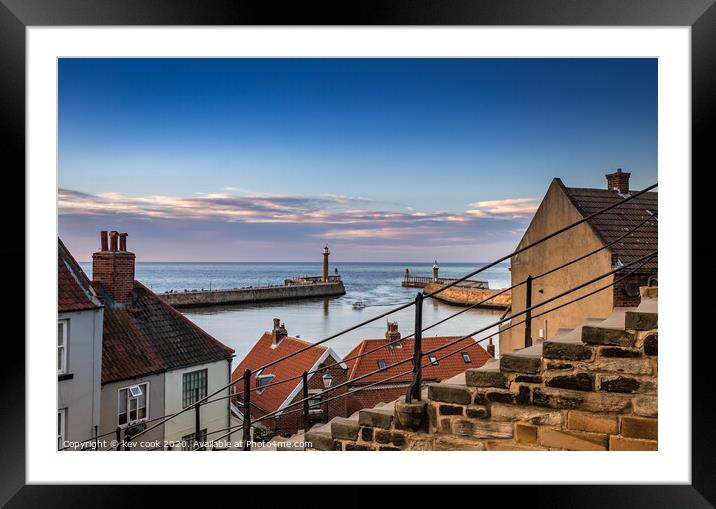 Speedboat at whitby Framed Mounted Print by kevin cook