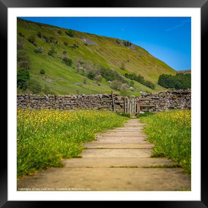 Meadow path Framed Mounted Print by kevin cook