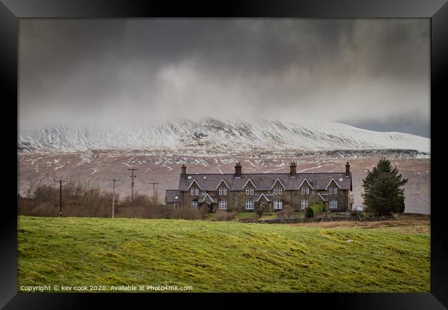 Whernside  in the snow Framed Print by kevin cook
