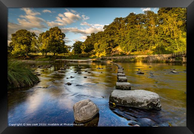 River stepping stones  Framed Print by kevin cook