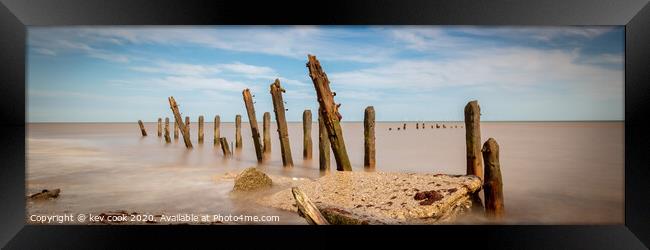 Groynes-Pano Framed Print by kevin cook