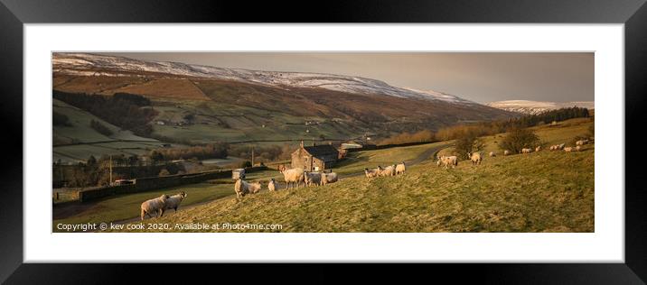 Hill farm - Pano Framed Mounted Print by kevin cook