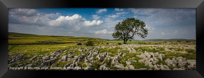 The Lone tree of malhamdale - Pano Framed Print by kevin cook