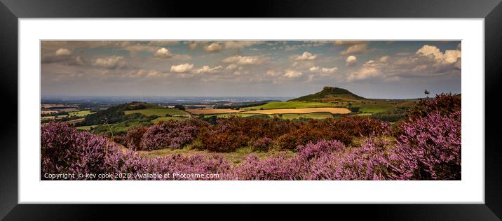 Roseberry heather - Pano Framed Mounted Print by kevin cook