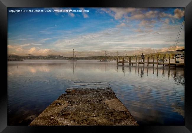 Thoughts By The Jetty at Ambleside Framed Print by Mark Dobson