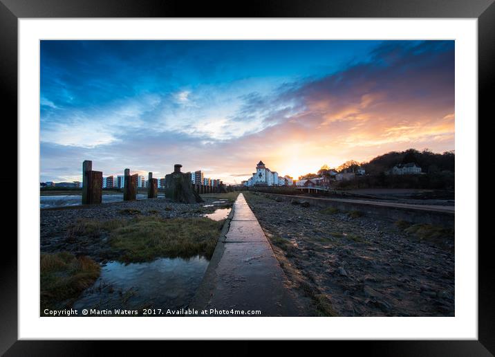 Portishead Pier Sunset Framed Mounted Print by Martin Waters