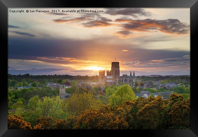 Durham Cathedral at sunset Framed Print by Ian Flanagan