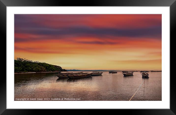 Serene Sunset on Lake Victoria Framed Mounted Print by David Owen