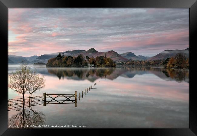 Derwent Water Sunrise Framed Print by Phil Buckle