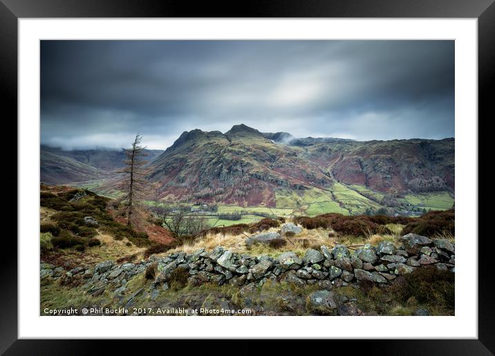 Langdale Pikes Framed Mounted Print by Phil Buckle