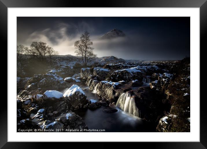 buachaille etive mòr waterfalls Framed Mounted Print by Phil Buckle