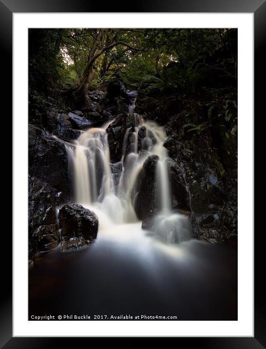 Cat Gill Waterfall Framed Mounted Print by Phil Buckle