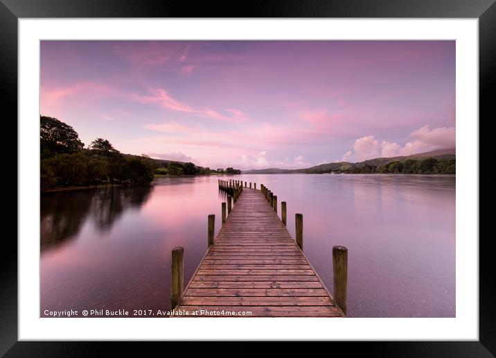 Monk Coniston Jetty Sunrise Framed Mounted Print by Phil Buckle